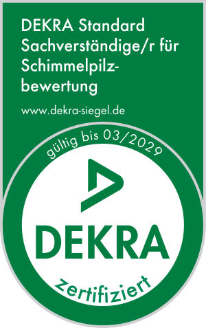 DEKRA-Zertifizierung Schimmelpilzbewertung, gültig bis März 2029
